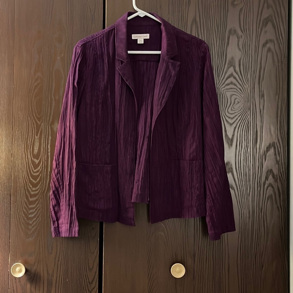 Coldwater Creek eggplant colored jacket. Size S